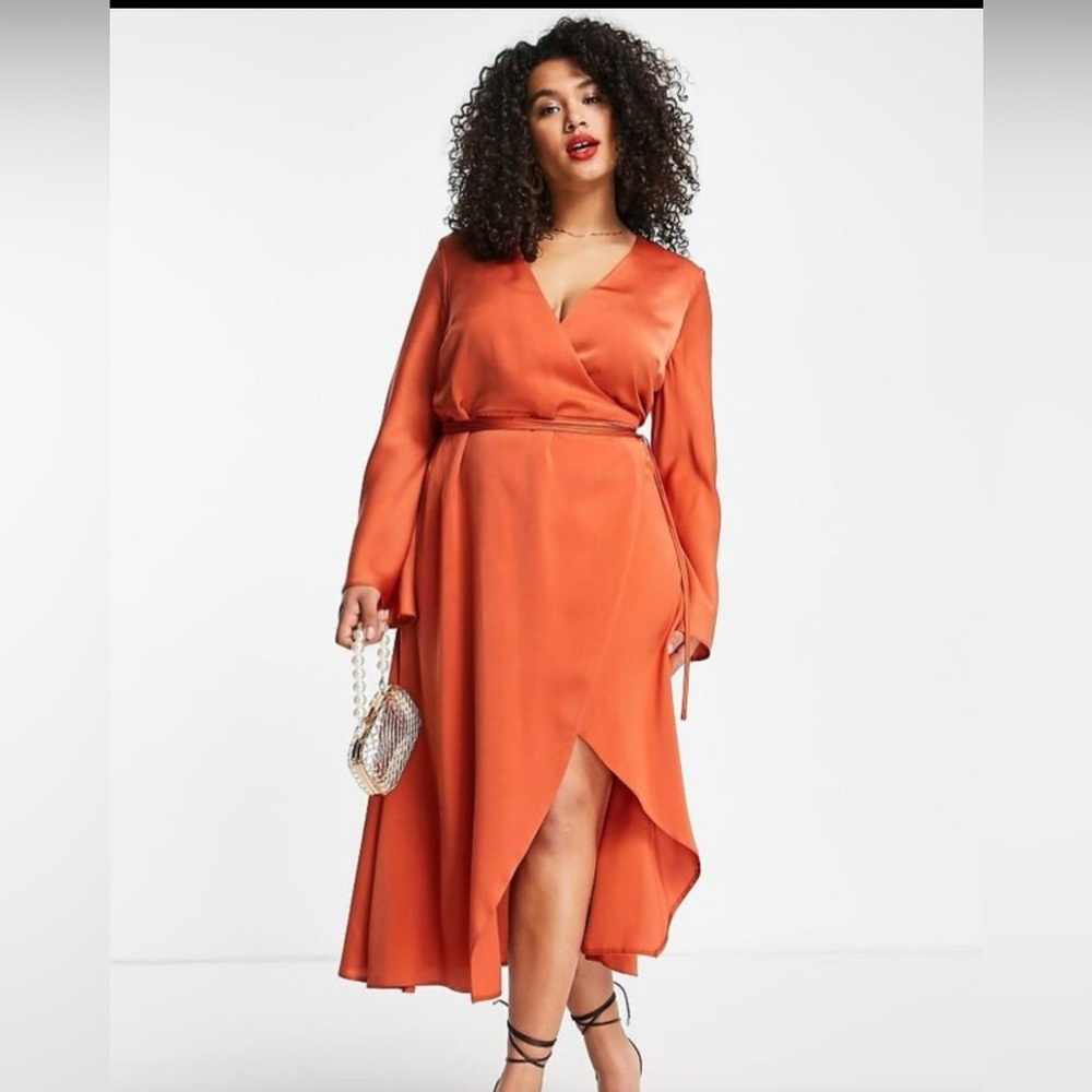 ASOS Curve Orange Wrap Dress